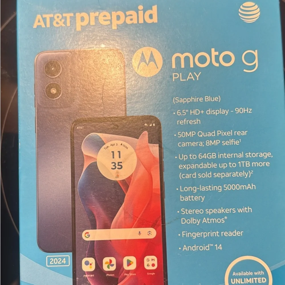 Motorola moto g Play (Blue) with AT&T $60 Prepaid Card